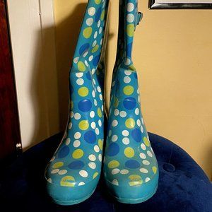 L.L. Bean Vintage Women's Original Tall Rain Boots Polka Dot